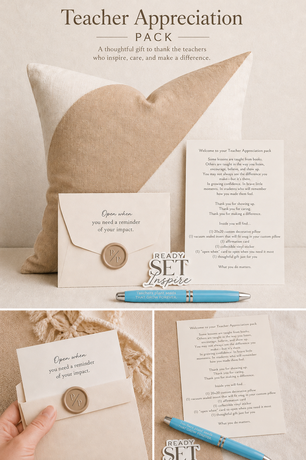 Teacher Appreciation Pillow Pack by PillowPackShop