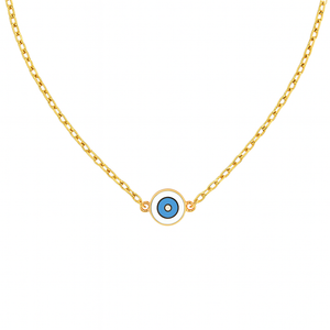 Delilah Evil Eye Necklace | White | Gold Vermeil handmade jewelry by Ke Bella