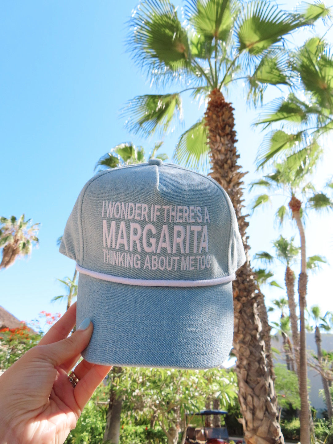 I Wonder If There's A Margarita Thinking About Me Too - Denim Hat by KenzKustomz — product view 1