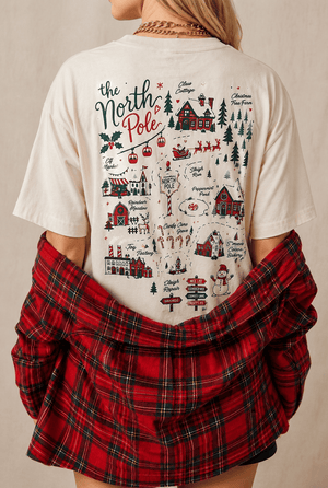 Take Me To The North Pole Ivory Mock Neck Tee by Southern Bliss Company