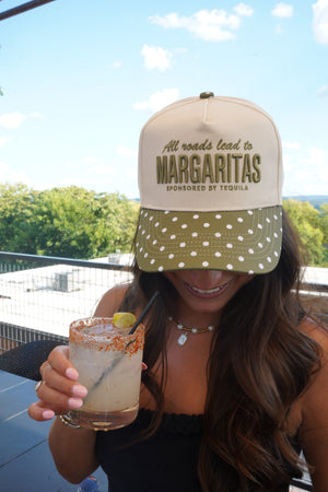 All Roads Lead to Margaritas - Green Polka Dot Trucker Hat by KenzKustomz, view 3
