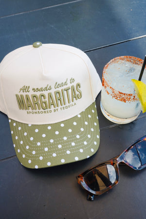 All Roads Lead to Margaritas - Green Polka Dot Trucker Hat by KenzKustomz, view 5