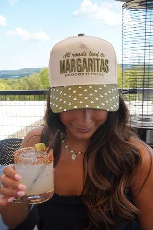 All Roads Lead to Margaritas - Green Polka Dot Trucker Hat by KenzKustomz, view 7