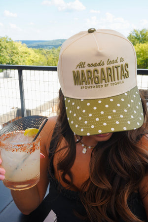 All Roads Lead to Margaritas - Green Polka Dot Trucker Hat by KenzKustomz, view 25