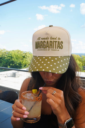 All Roads Lead to Margaritas - Green Polka Dot Trucker Hat by KenzKustomz, view 26