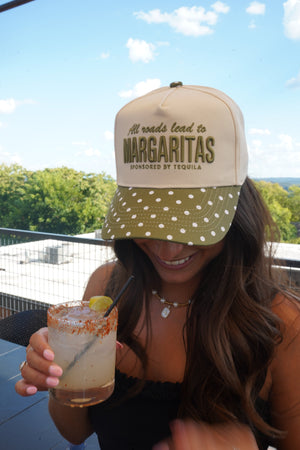 All Roads Lead to Margaritas - Green Polka Dot Trucker Hat by KenzKustomz, view 12