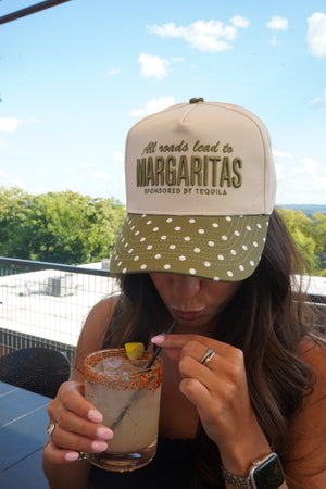 All Roads Lead to Margaritas - Green Polka Dot Trucker Hat by KenzKustomz, view 14