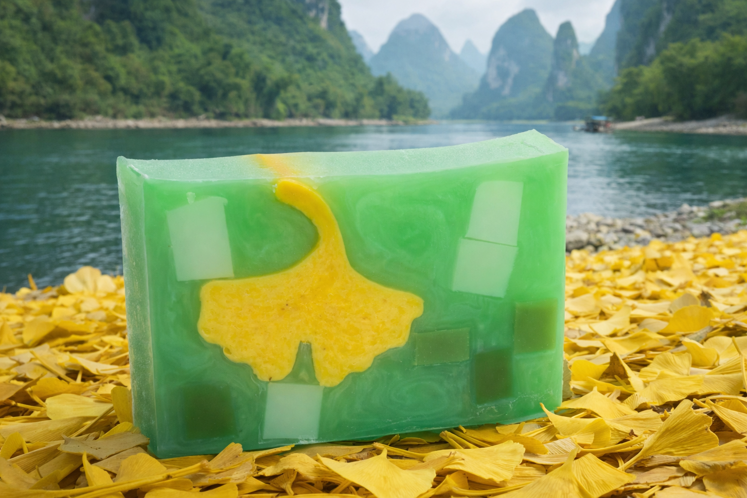 Cucumber Melon Soap Slice 5.5 Oz. by Essential Journeys, natural skincare detail photo 2