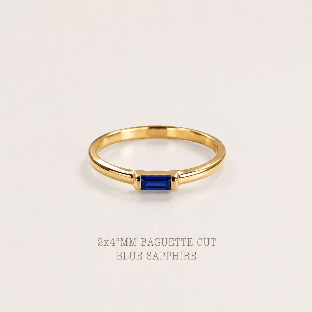 Faye Ring | Genuine Blue Sapphire handmade jewelry by Ke Bella