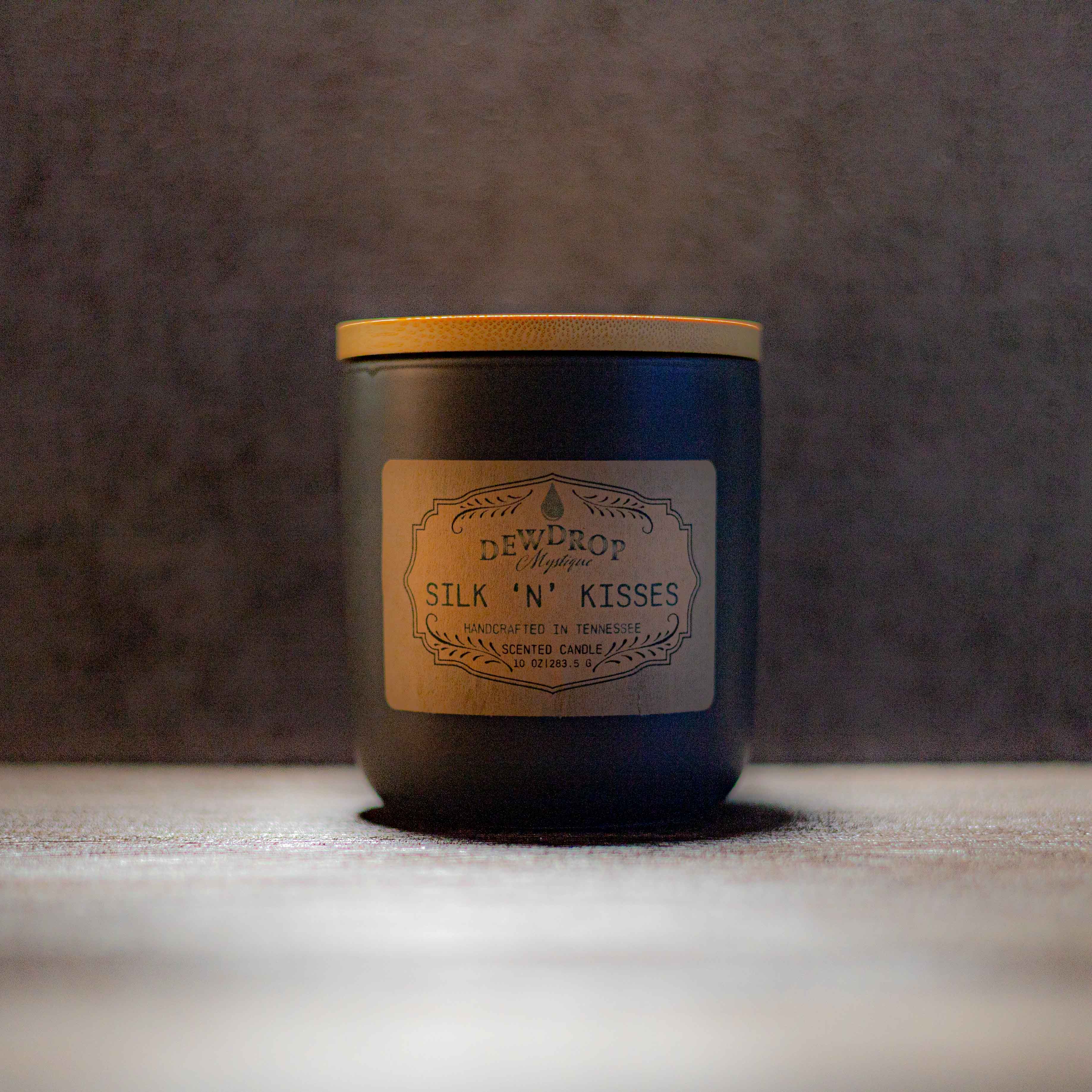 Silk ’n’ Kisses 10oz Candle by Dewdrop Mystique LLC, scented candle detail photo 2