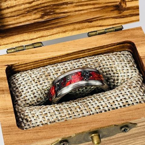 The Cosmic Phoenix Memorial Ring by Cotton Street Art Company, handmade jewelry detail photo 2