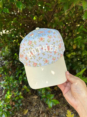 Mother Floral Coral/ Light Blue Trucker Hat