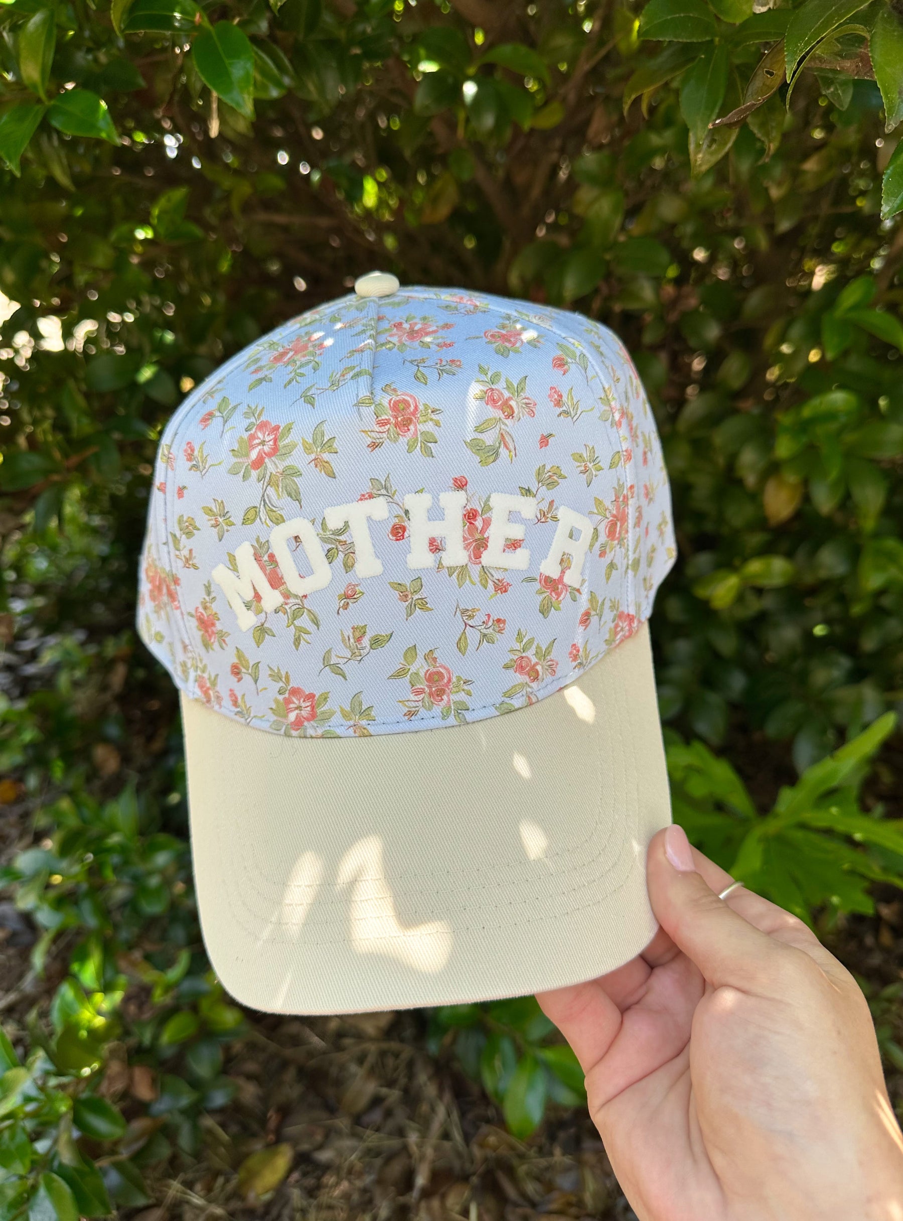Mother Floral Coral/ Light Blue Trucker Hat