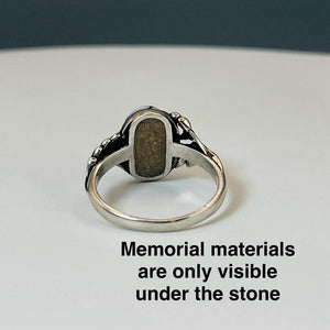 Blue Willow Turquoise Tru-Stone & Sterling Silver Memorial Ring