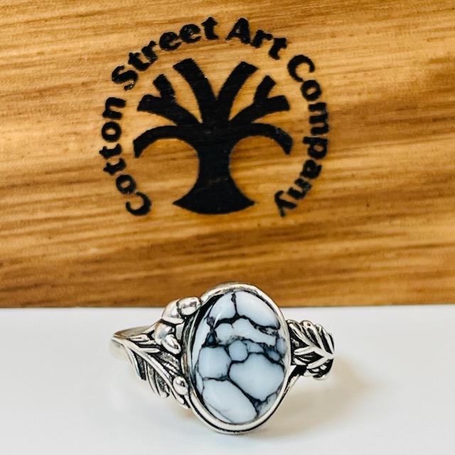 The Weeping Willow Sterling Silver and Tru-Stone Memorial Ring by Cotton Street Art Company, handmade jewelry main product photo