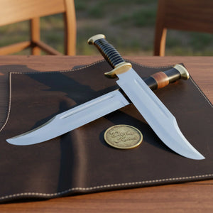 Dundee Bowie Knife Duo with Brass Fittings and Stacked Handles