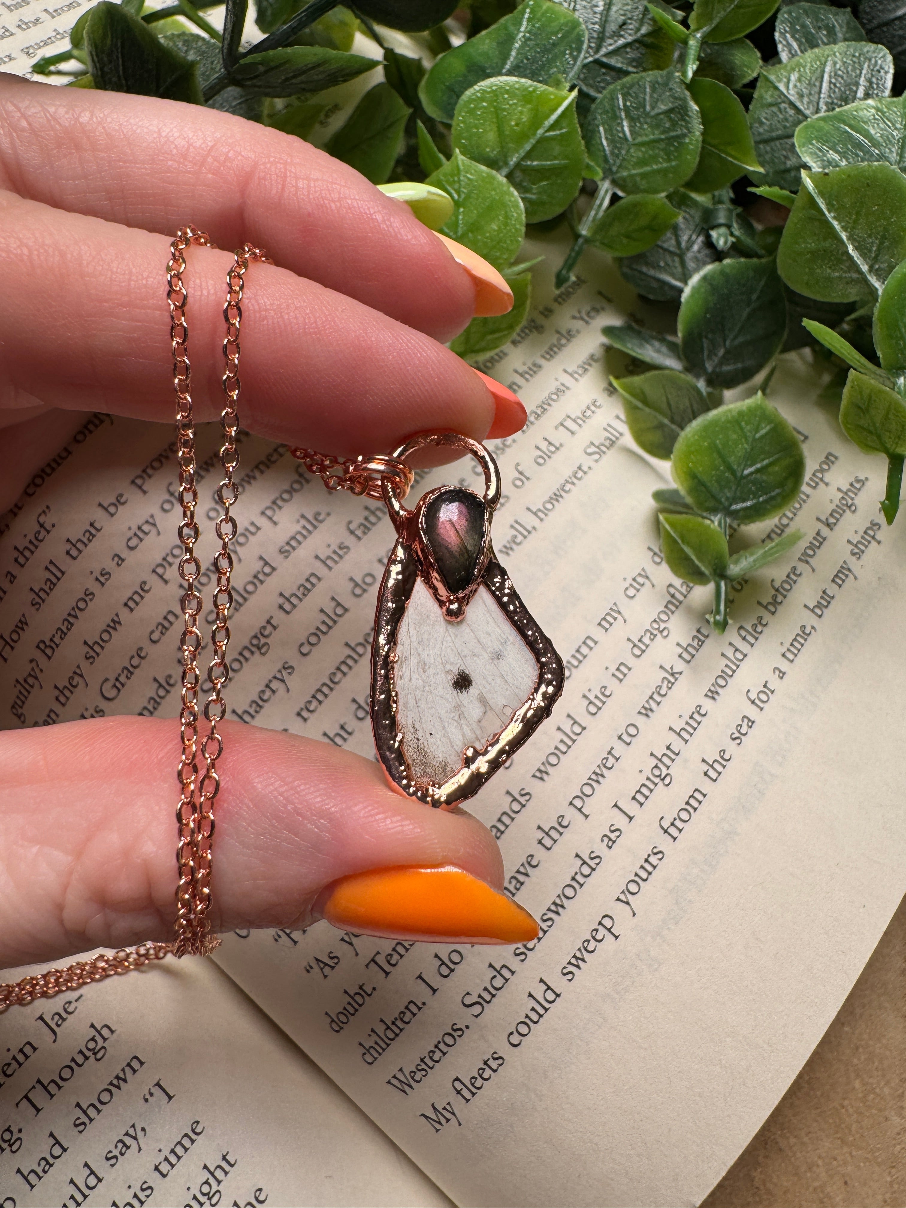 Butterfly Wing and Labradorite Necklace