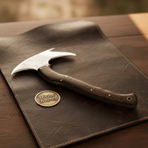 Hooked Blade Belt Tomahawk with Wenge Wood Handle and Brass Pins