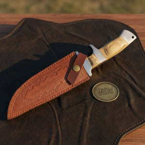 Polished Steel Sub-Hilt Bowie Knife with Mirror Finish for Hunting and Display by Divine Knives - detail view 2