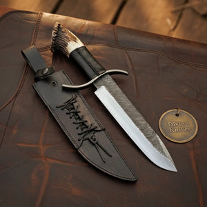 Sub-Hilt Stag Crown Wraith Bowie with Ranch Steel by Divine Knives