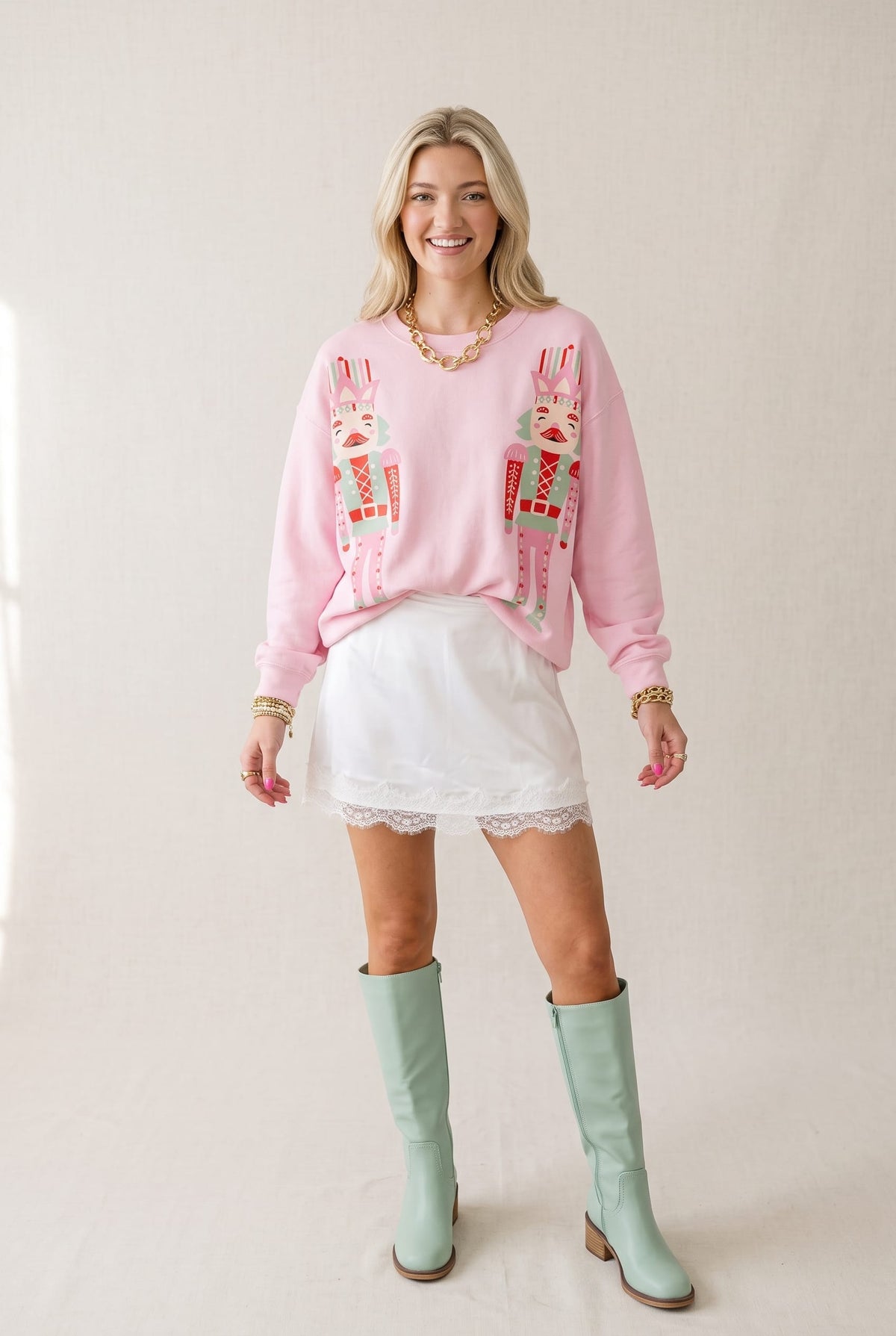 Double Nutcracker Pink Sweatshirt by Southern Bliss Company – view 4
