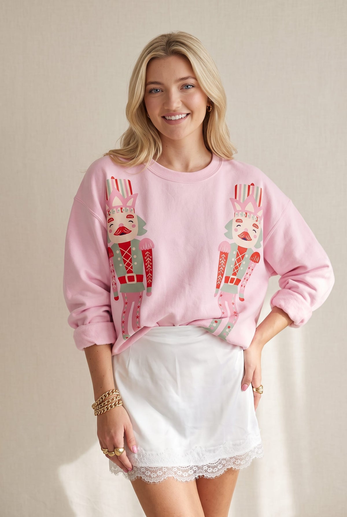 Double Nutcracker Pink Sweatshirt by Southern Bliss Company – view 2