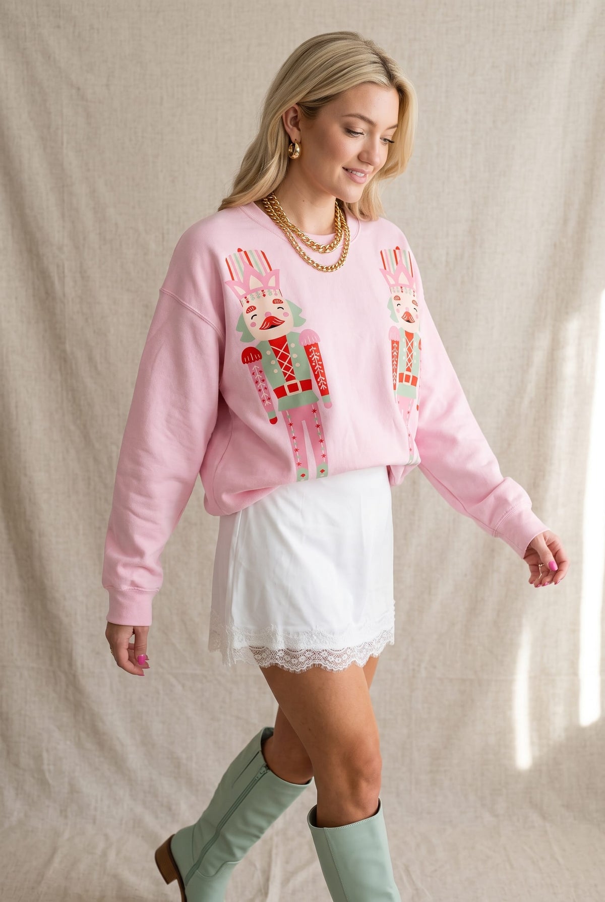 Double Nutcracker Pink Sweatshirt by Southern Bliss Company