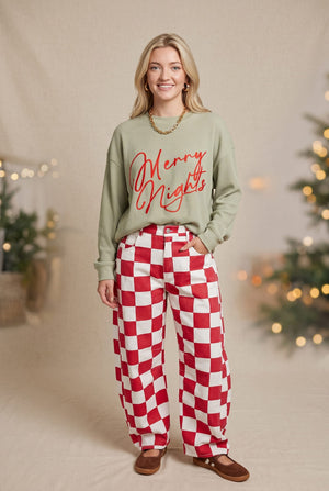 Merry Nights Waffle Sweater by Southern Bliss Company – view 2