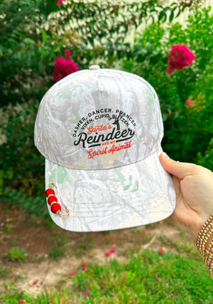 Santa's Reindeer Are My Spirit Animal Washed Camo Canvas Trucker by Southern Bliss Company – view 2