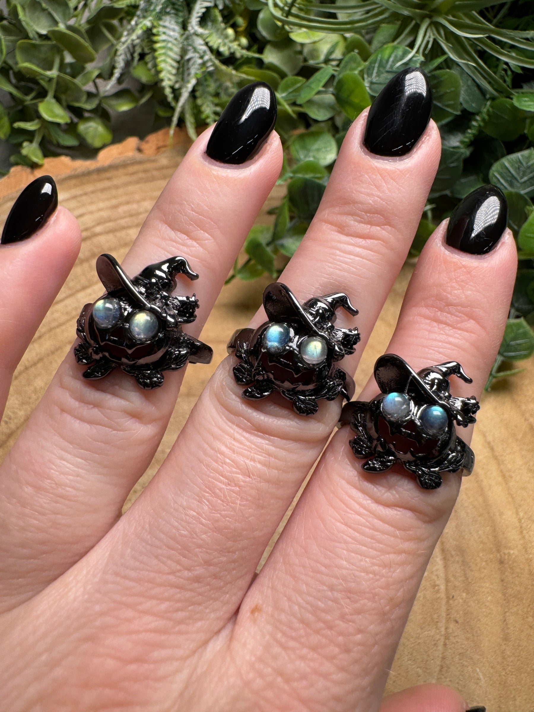 Labradorite Jack-o-Lantern Ring Adjustable