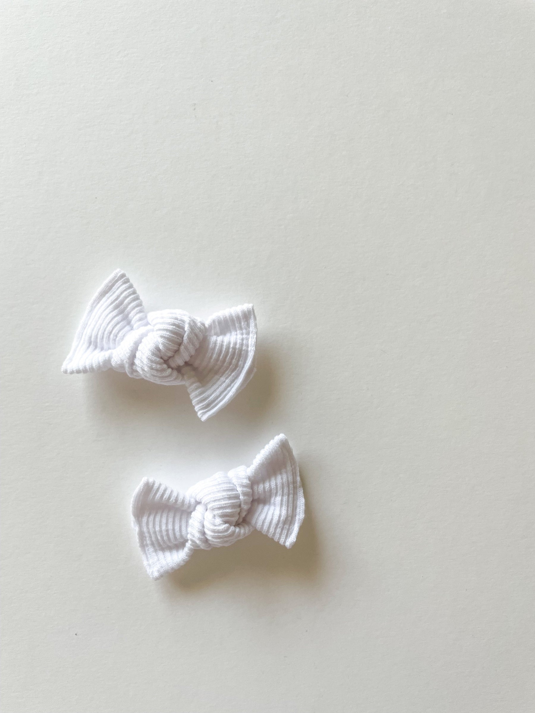 White Ribbed Knot Bow by Boosh Baby image 1