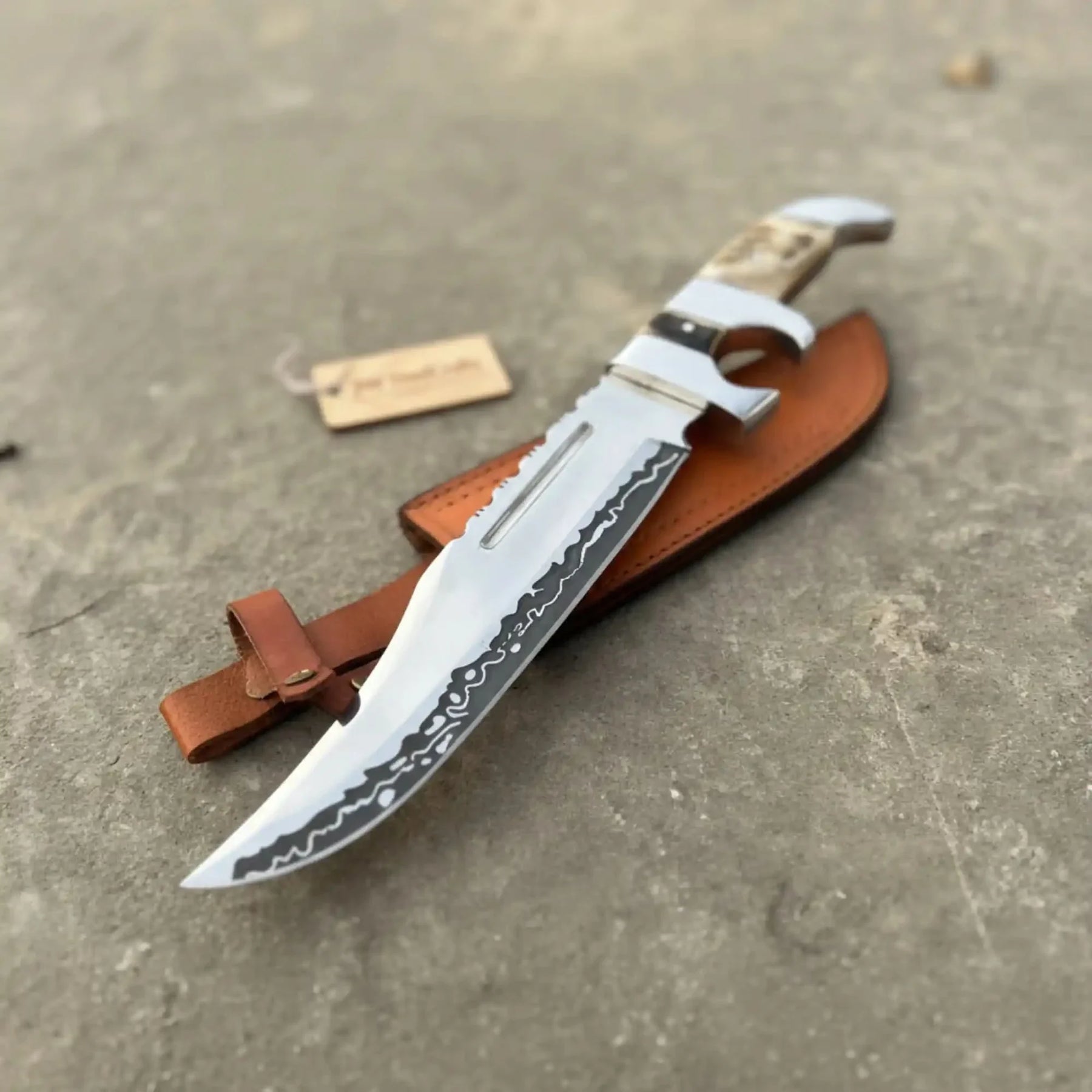 Frontier Bowie Knife 8 Inch blade Clip Point Carbon Steel Blade | Hunting Outdoor