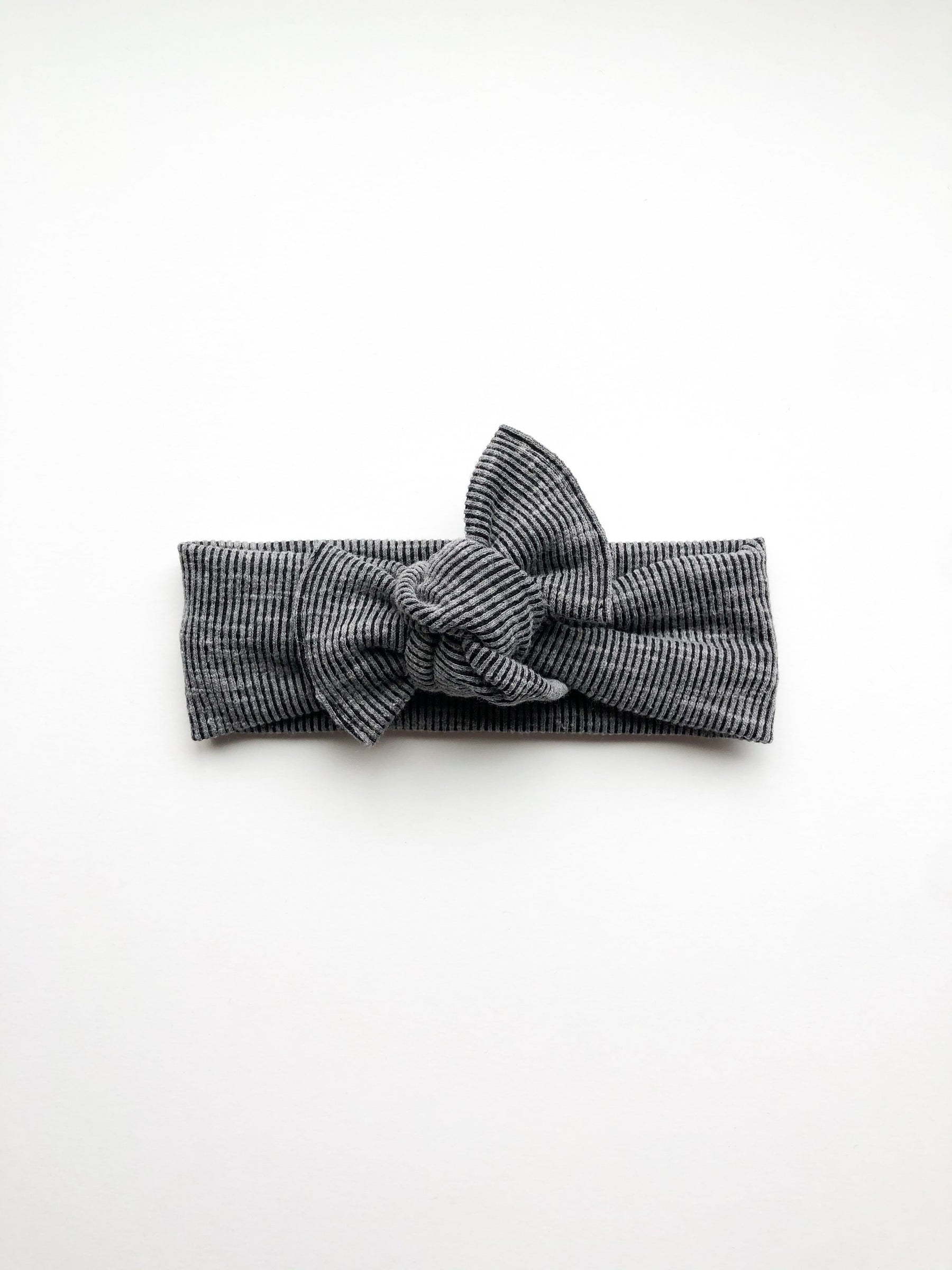 Black & Grey Ribbed Tie On Headwrap by Boosh Baby image 1