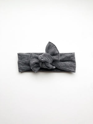 Black & Grey Ribbed Tie On Headwrap by Boosh Baby image 1