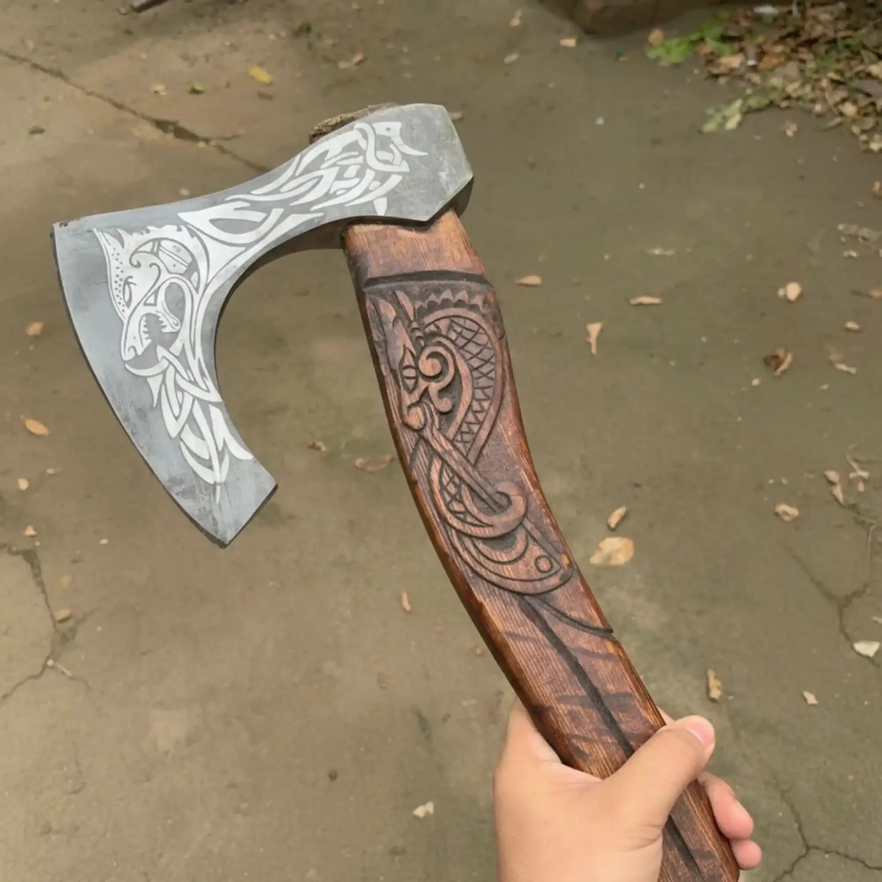 Skeggox Style Viking Bearded Axe Hand Forged | Outdoor Utility Tool by JW SteelCrafts, handmade axe detail photo 3