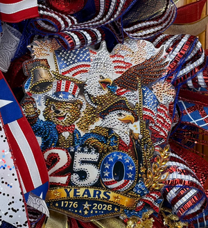 America 250 Celebration Wreath | 1776–2026 Patriotic Front Door Wreath | Handmade USA Bicentennial Decor | Fourth of July Wreath | Limited Edition Americana Wreath