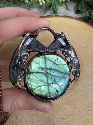 Lilith- Mink Jawbone and Labradorite Necklace