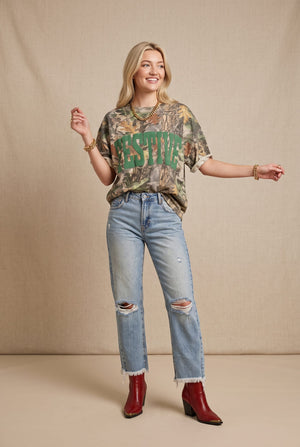 Festive Vintage Wood Camo Heavy Tee by Southern Bliss Company – view 3