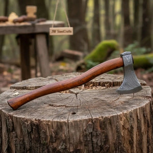 Handmade Damascus Skeggox Viking Bearded Axe with Rose Wood Handle by JW SteelCrafts, Southern handmade gift detail photo 3