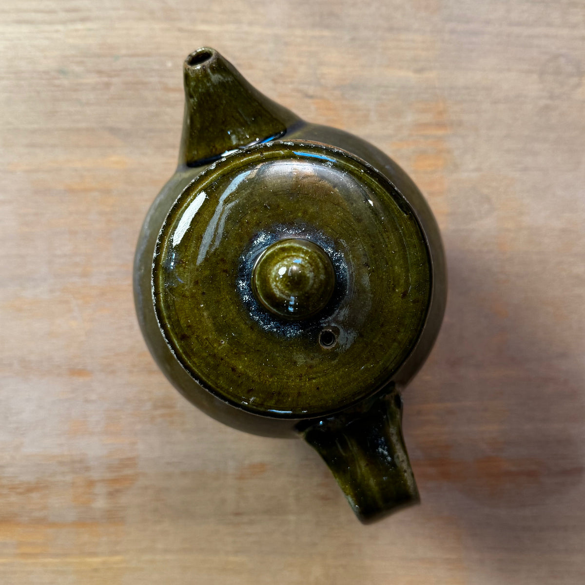 Handmade Olive Green Stoneware Teapot | Wheel-Thrown Ceramic Teapot by DonovanPottery, view 4