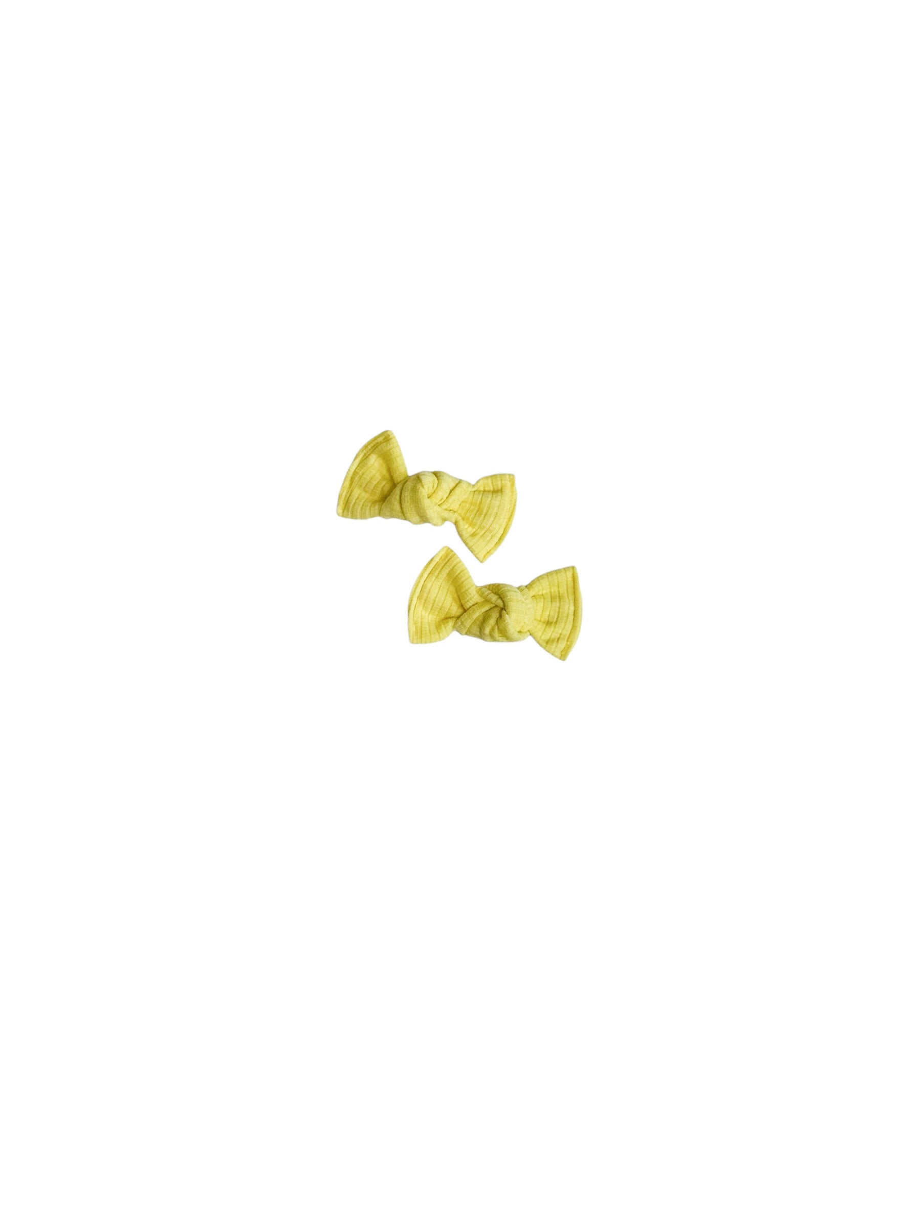 Lemon Yellow Ribbed Knot Bow by Boosh Baby image 1