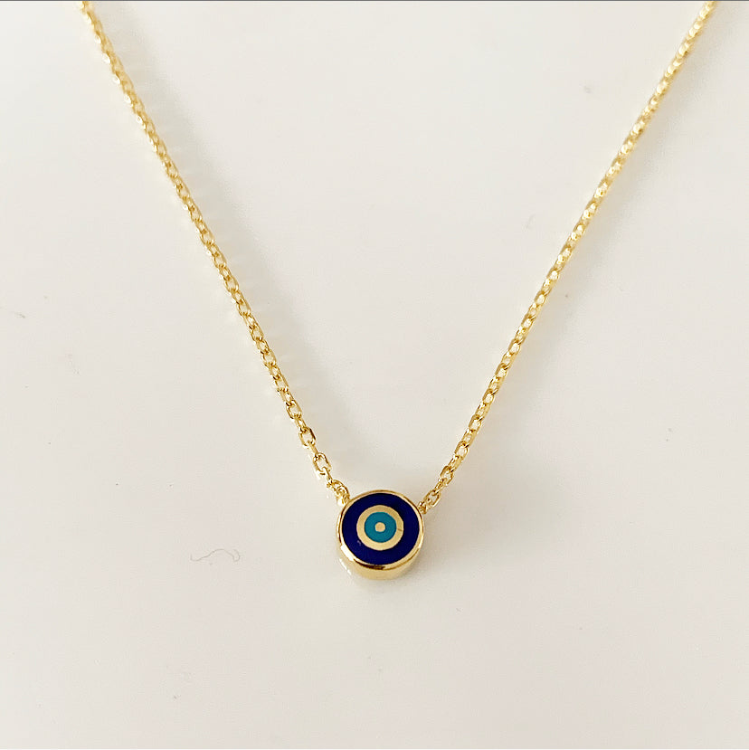 Delilah Evil Eye Necklace | Navy | Gold Vermeil by Ke Bella, additional product image 2