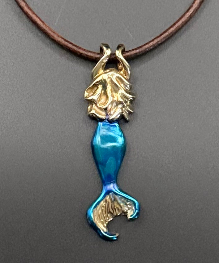 Bronze Mermaid with Blue Patina