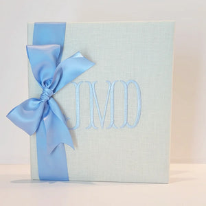 Baby Memory Book - Ivory Linen (w/ SATIN Bow) by AP Creations in Tuscaloosa, paper gift detail photo 4