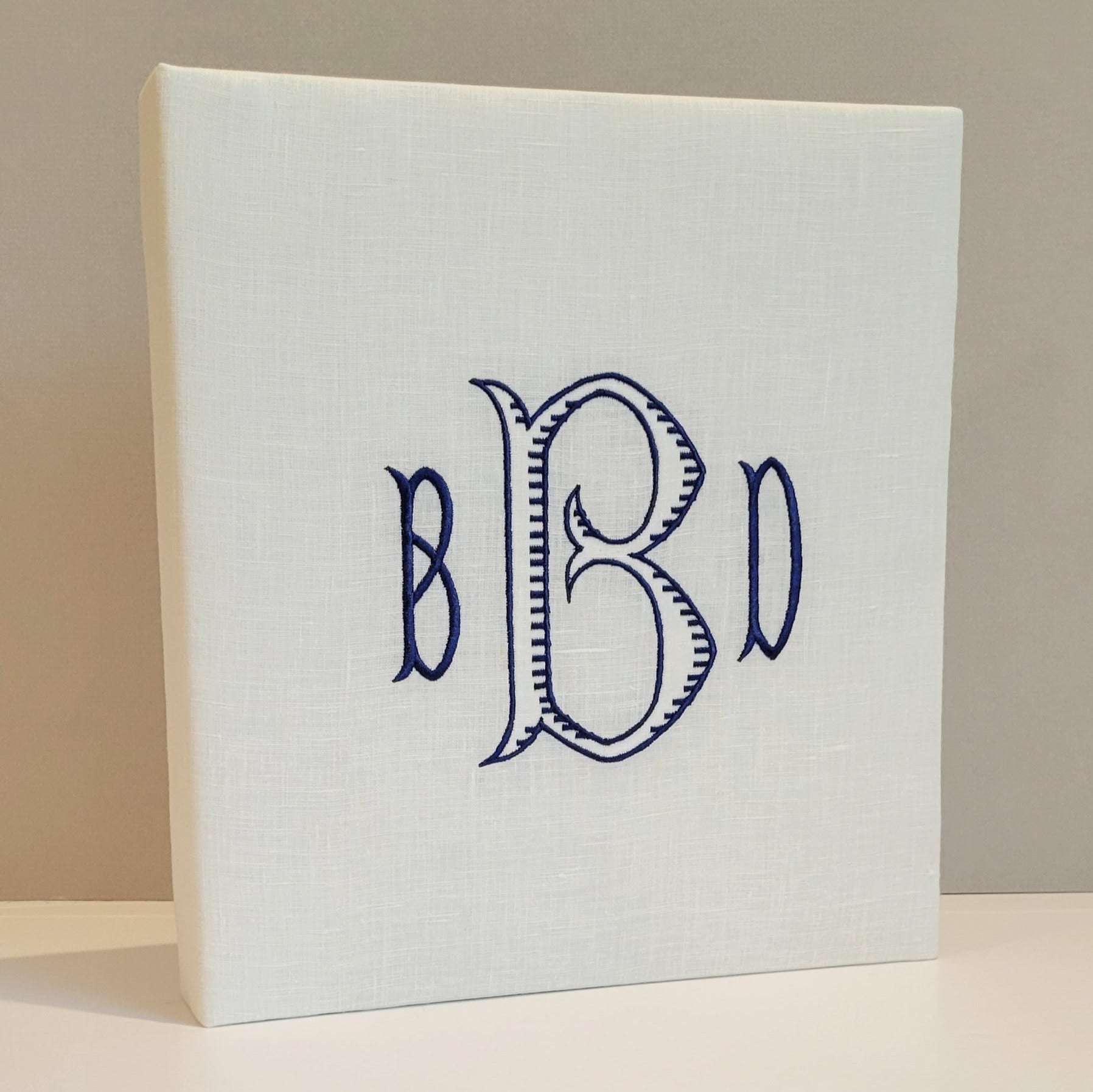 Ivory linen handmade baby memory book without bow by AP Creations