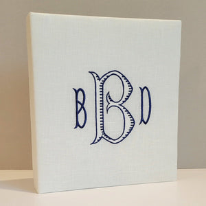 Ivory linen handmade baby memory book without bow by AP Creations