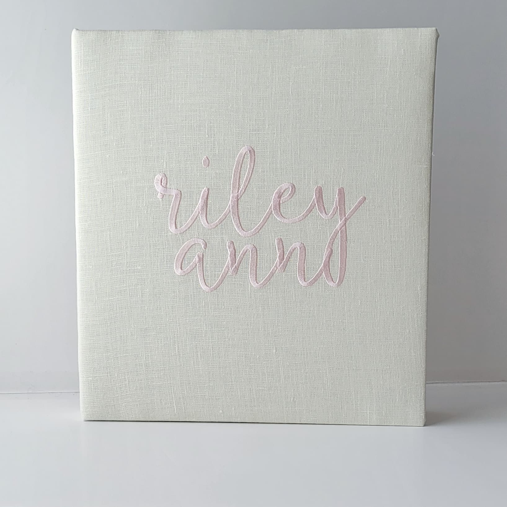 Baby Memory Book - Ivory Linen (w/o Bow)