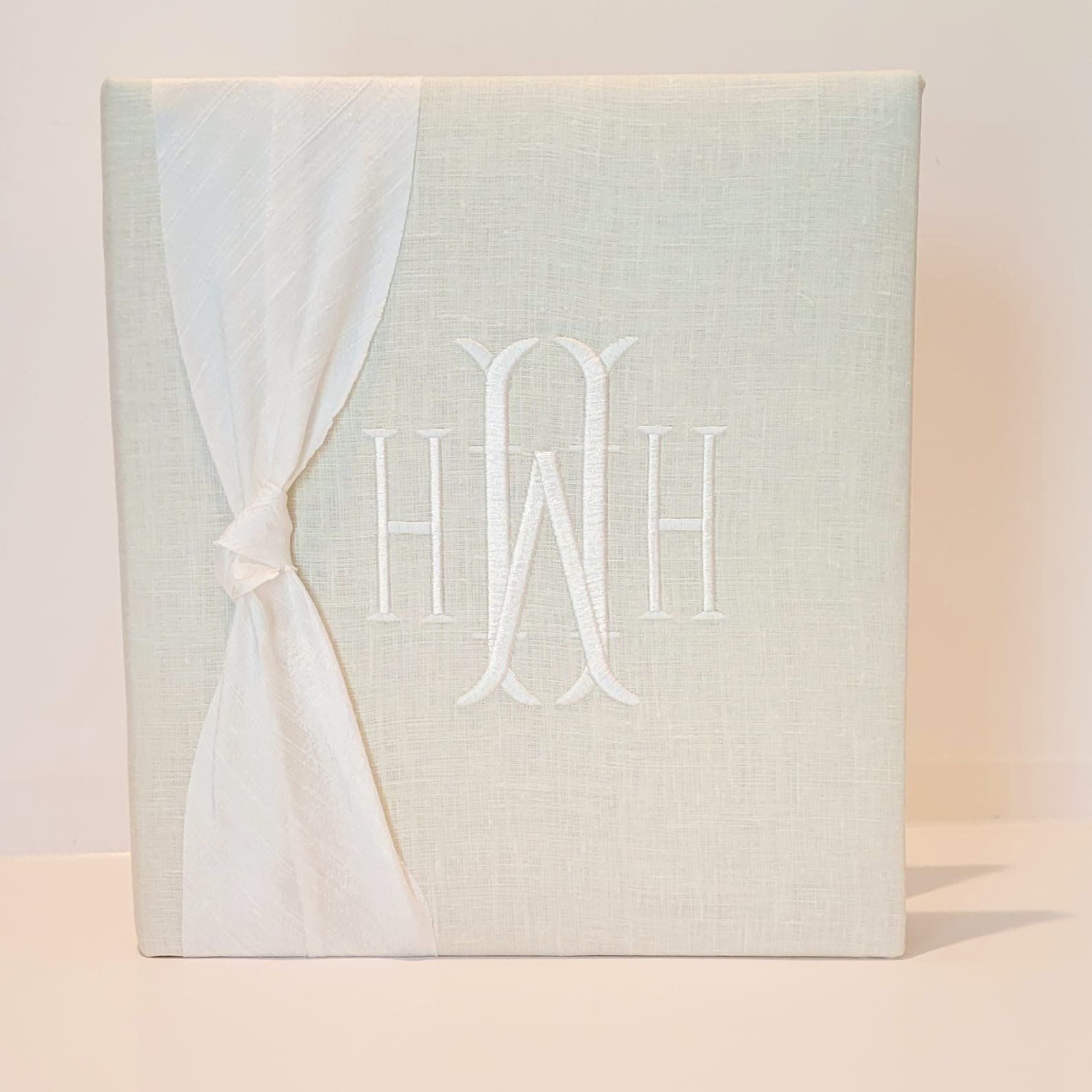 Baby Memory Book - Ivory Linen (w/ SILK Bow) by AP Creations in Tuscaloosa, paper gift detail photo 5