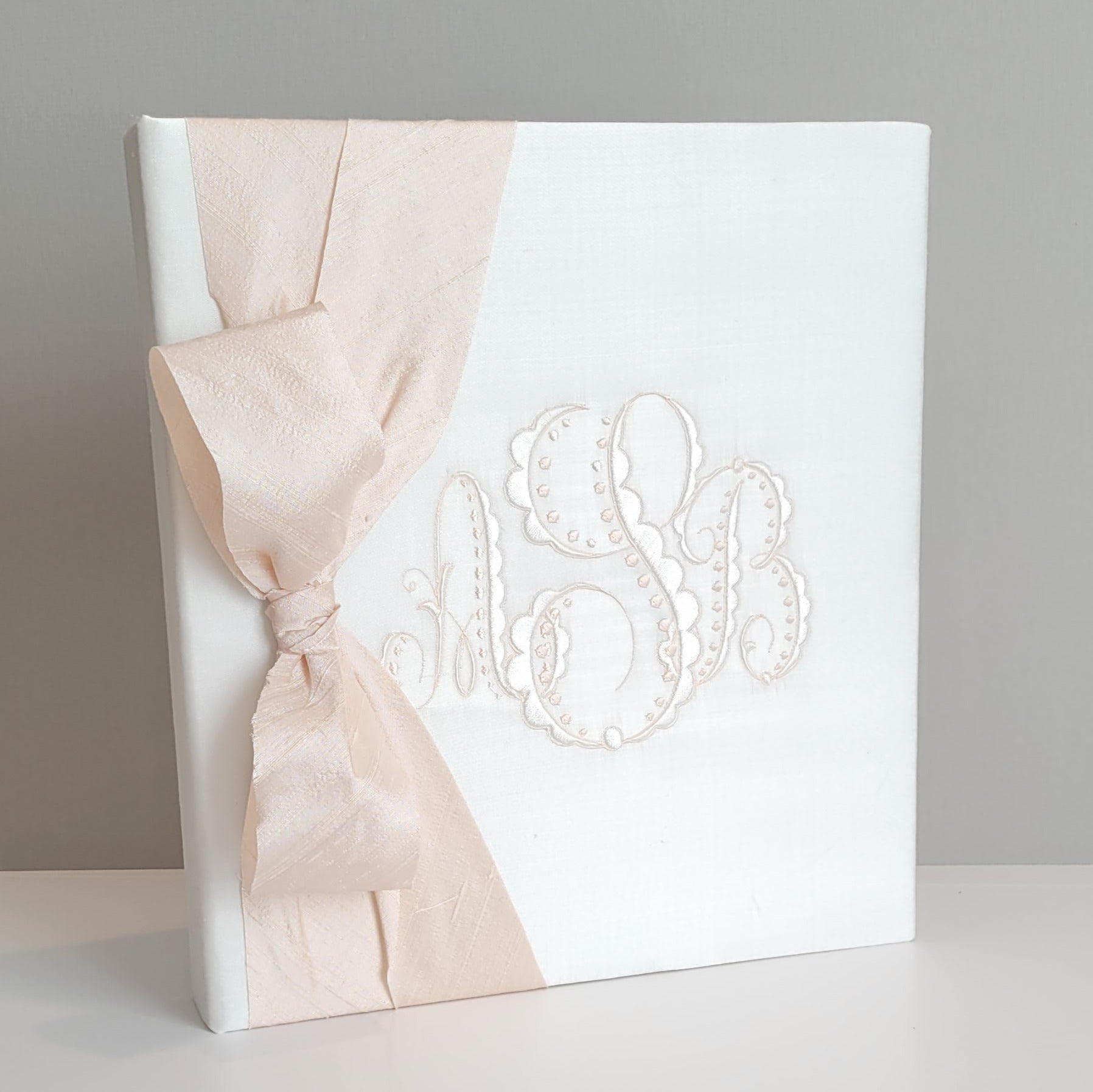 Baby Memory Book - Ivory Silk (w/ SILK Bow) by AP Creations in Tuscaloosa, paper gift main product photo