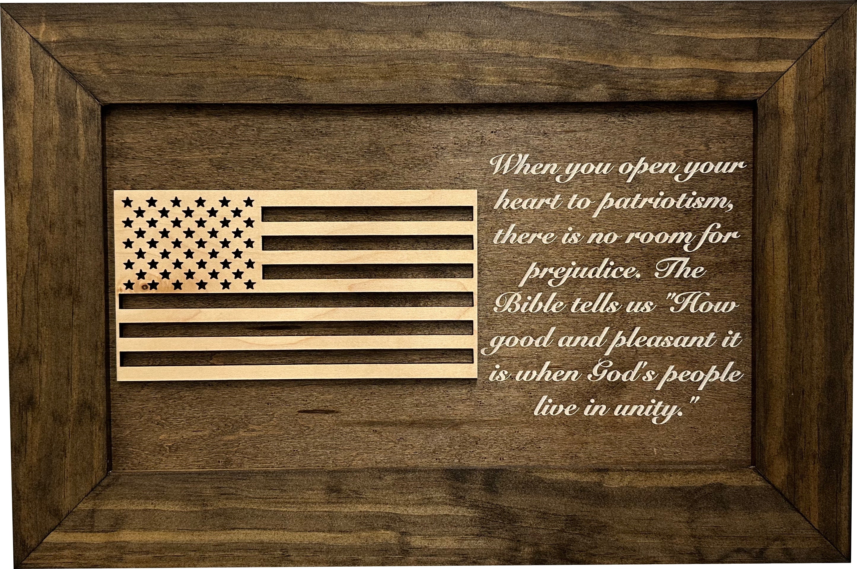 American Flag & Patriotism Decorative & Secure Wall-Mounted Gun Cabinet (Jacobean) by Bellewood Designs, Southern home decor detail photo 2